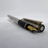 Montblanc Noblesse Silver-Plated Etched Vertical Lines Fountain Pen  - Fine 18kt Gold Nib