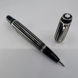 Montblanc Crystal Boheme Rollerball - Sterling Silver Stripes over Black Resin Body