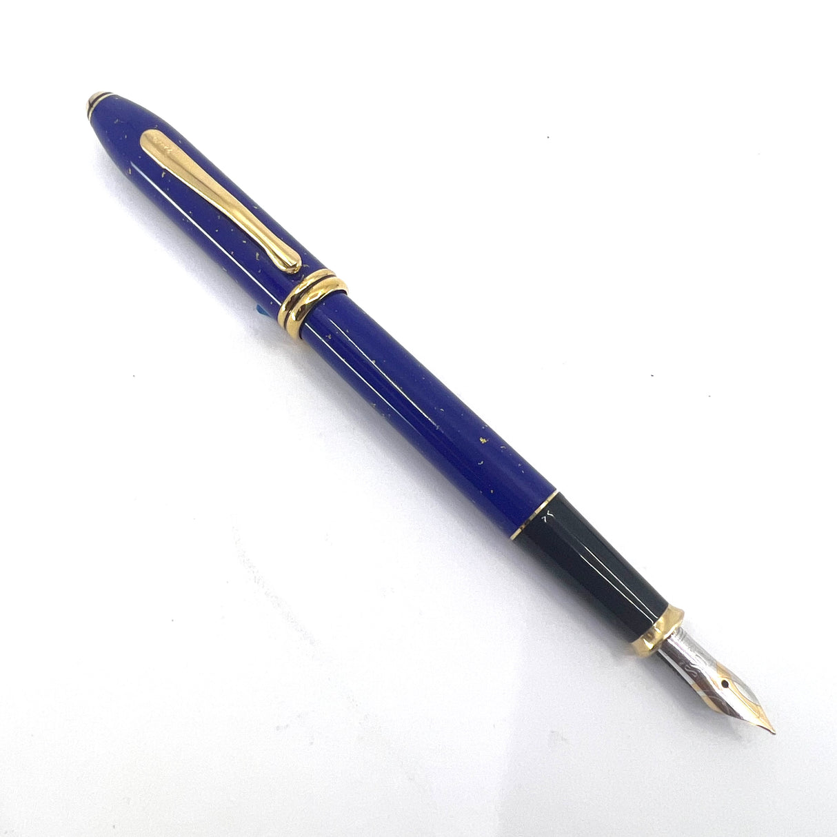 Cross Townsend Blue Lapis Lazuli/ 22K Gold Dust Fountain Pen - Fine 18kt Gold Nib