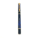 Waterman Laureat Royal Blue/Black Marble Fountain  Pen- Medium Gold-Plated Nib