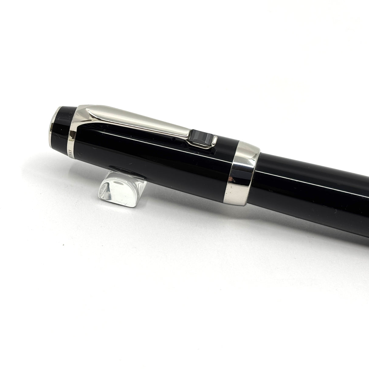 Montblanc Black Resin Larger Size Boheme Fixed Nib (Non- Retractable- No Stone in Clip) Fountain Pen