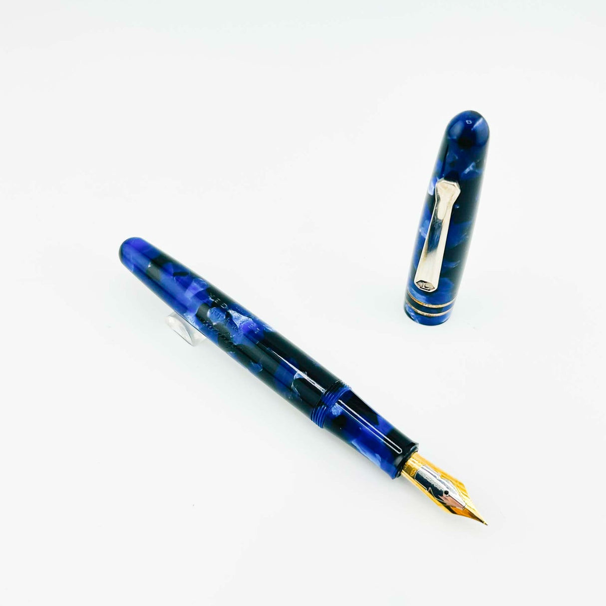 Lavenger Blue Marble Argento 18K GOLD nib - Fountain Pen