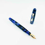 Lavenger Blue Marble Argento 18K GOLD nib - Fountain Pen