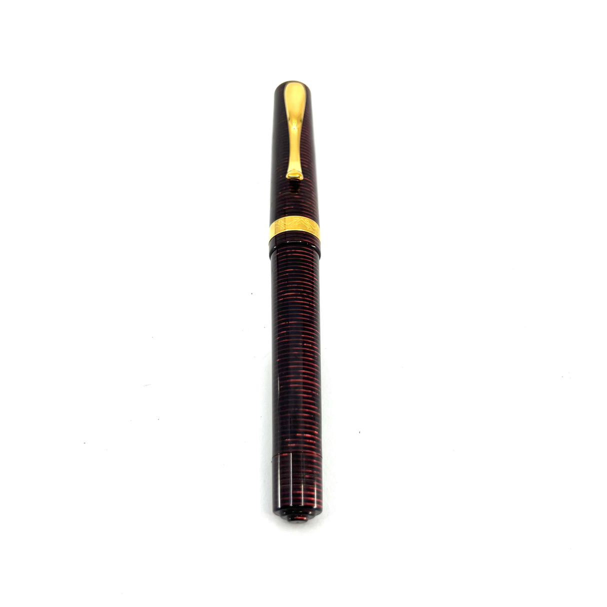 Visconti Manhattan Ruby Red Celluloid Fountain Pen - Circa 1996 - Fine 18kt Gold Nib