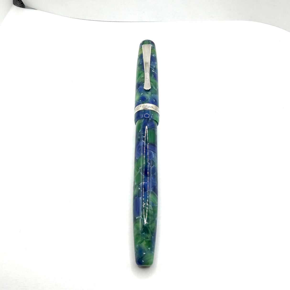 Montegrappa Elmo Asolo (Blue/Green Marbled) Fountain Pen - Medium 18kt Gold Nib