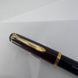 Pelikan M150 Burgundy & Black Fountain Pen - Broad Gold-Plated Nib