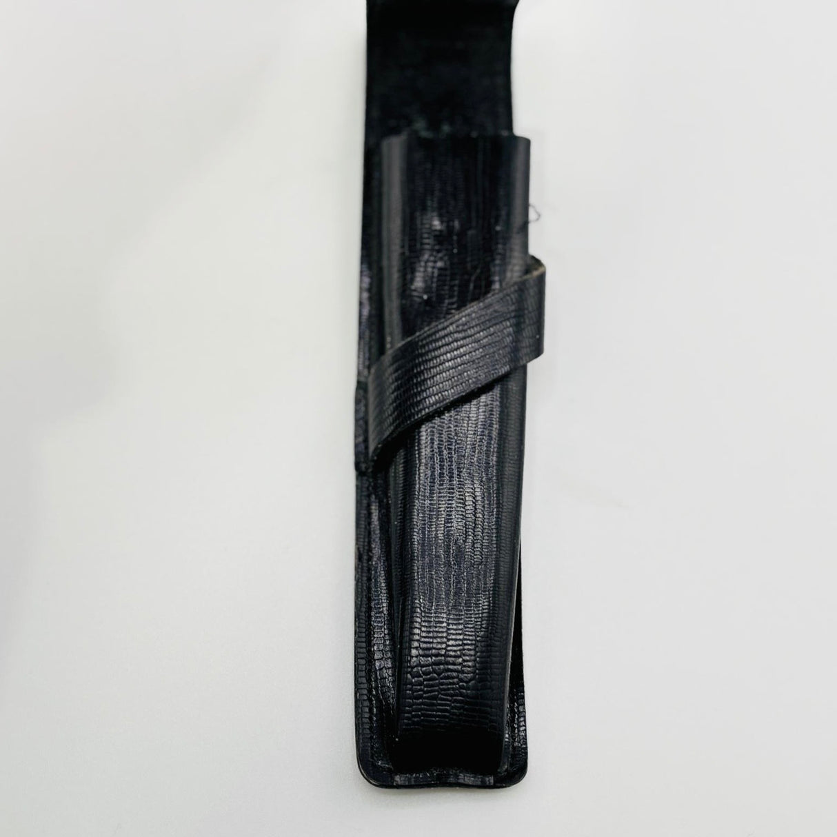 Parker Pen Case Lizard Black - hold one pen circa 1970
