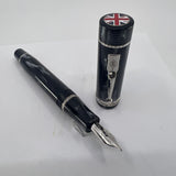 Conway Stewart Churchill "Sir Winston" London Smoke Gray Celluloid Fountain Pen Limited Edition  - Flexible Fine 18kt Gold Nib