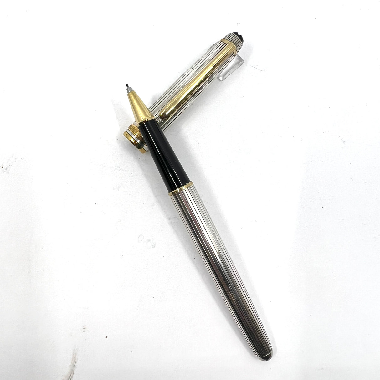 Montblanc Meisterstuck Solitaire Sterling Silver Classique #163 Striped Rollerball