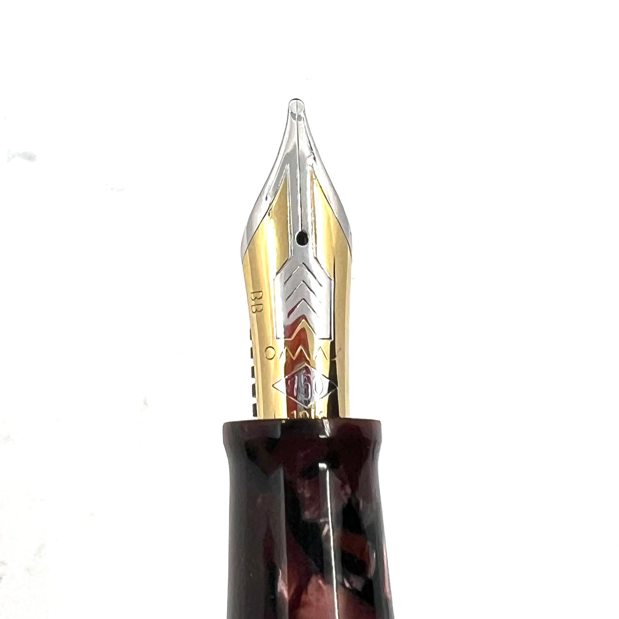 OMAS Extra Paragon Marbled Scarlet Red Celluloid Fountain Pen