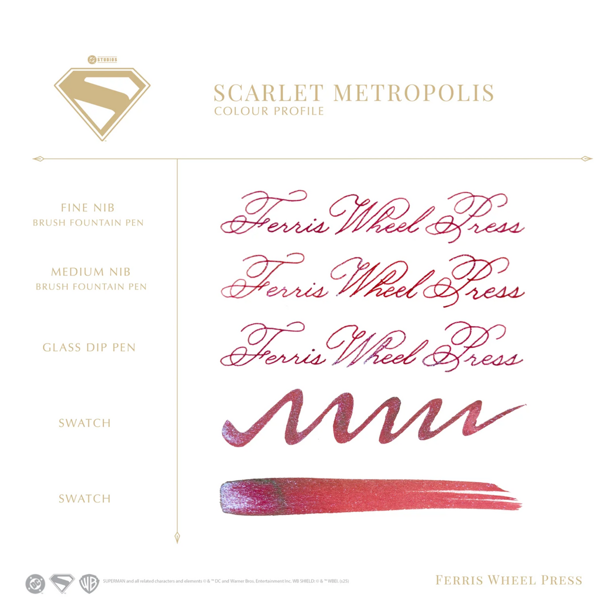 Ferris Wheel Press Superman Scarlet Metropolis 28ml Ink
