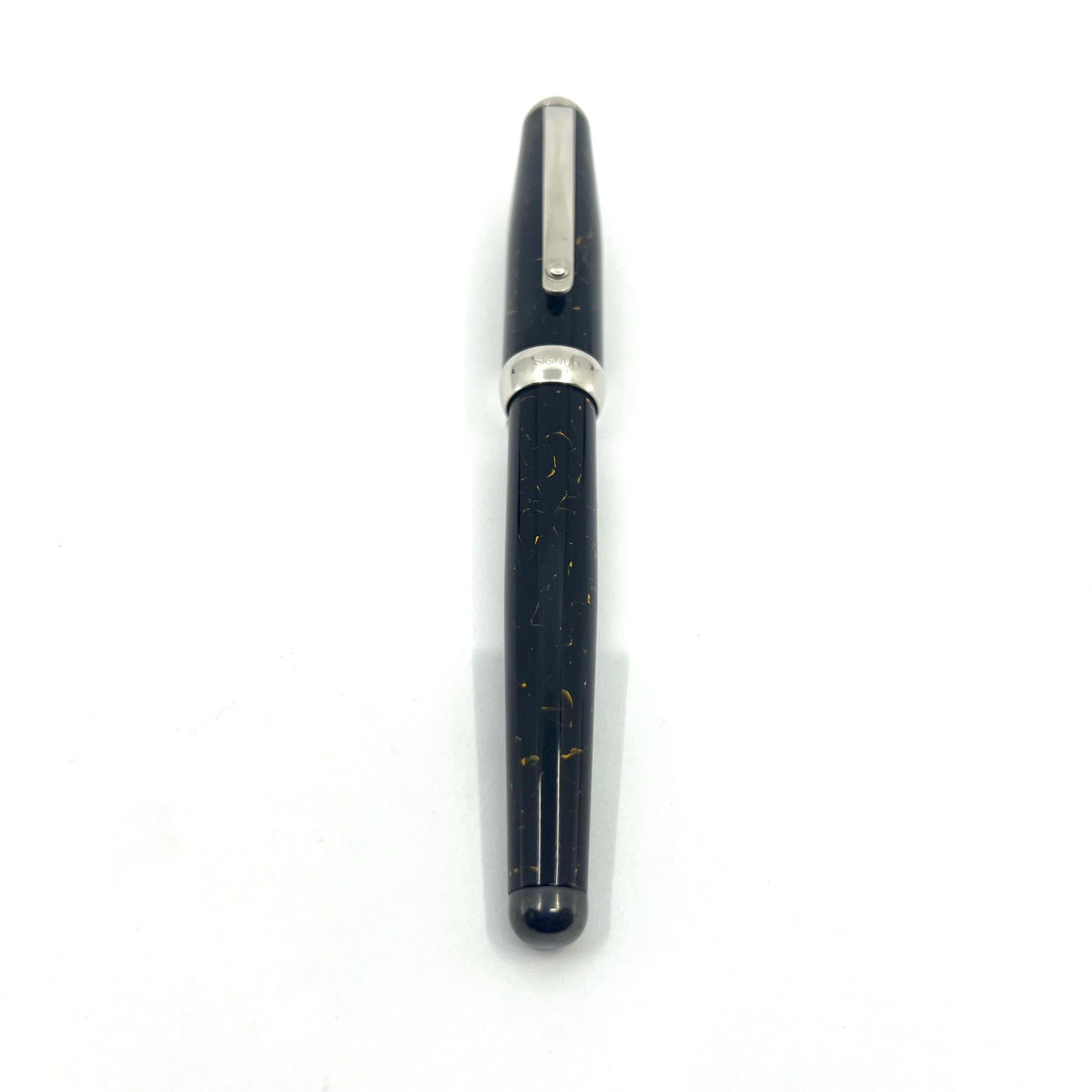 Signum (Italy) Marbleized Brown Fountain Pen - Broad 18kt Gold Nib