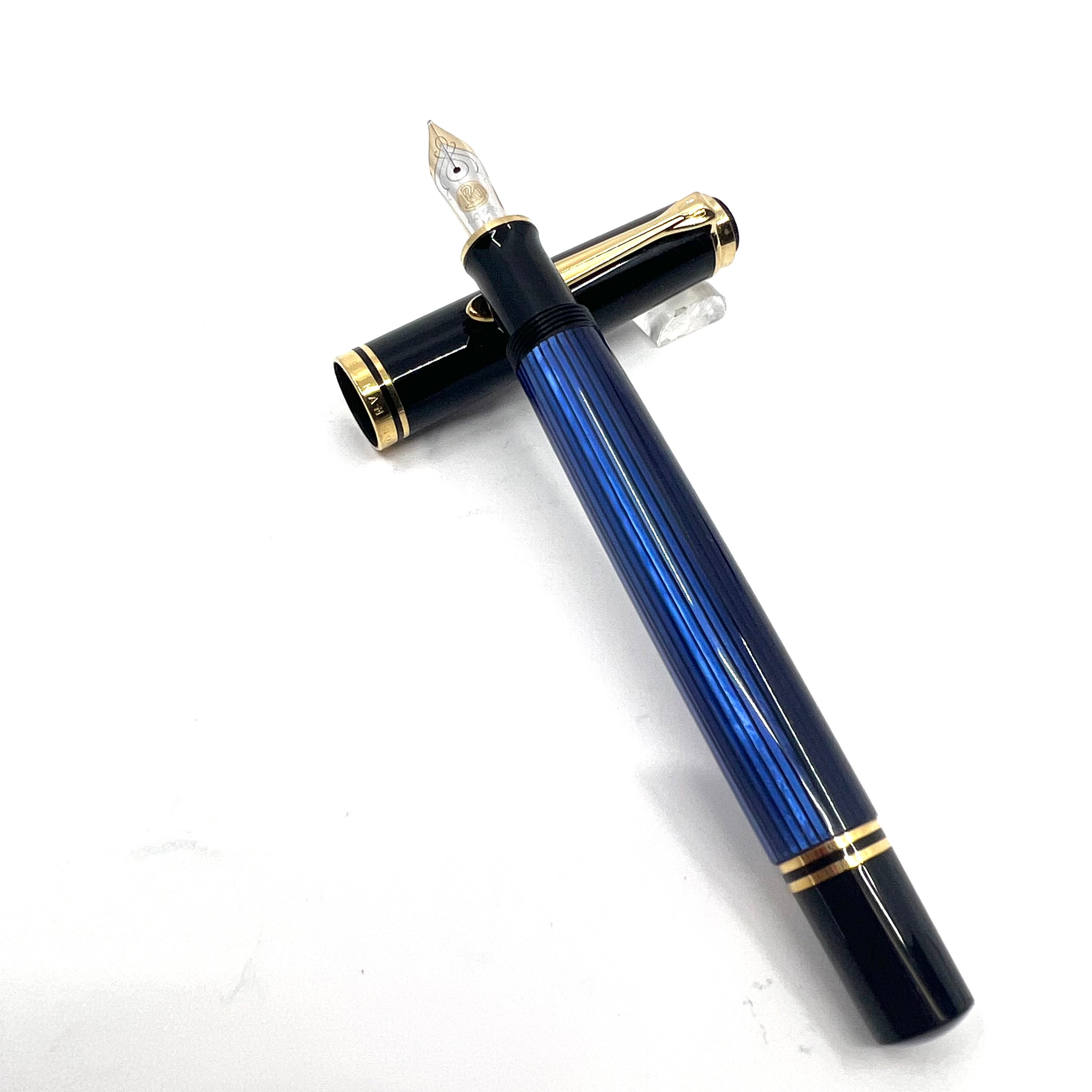 Pelikan M600 Black/Blue Striped Fountain Pen – Fountain Pen Hospital