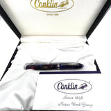 Conklin Nozac Word Gauge Demonstrator Blue and Red Celluloid (made by Visconti circa 2006) i-  Broad 18kt Gold Nib