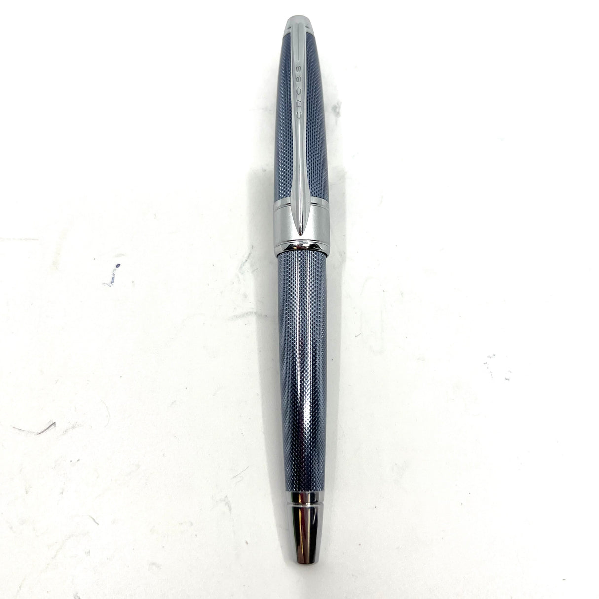 Cross Apogee Barleycorn Blue Frosty Steel Fountain Pen