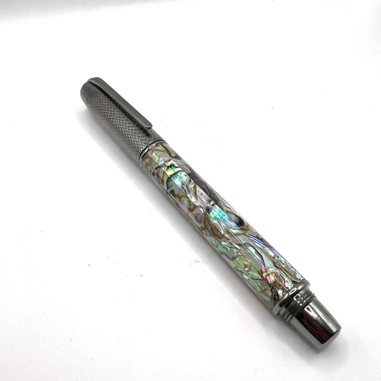 Mabie Todd Lustrous Abalone Fountain Pen  -  Fine Gold-Plated Nib