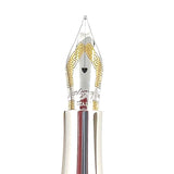 Montegrappa Emblema Lustrous Blue Celluloid Fountain Pen - Fine 18kt Gold Nib