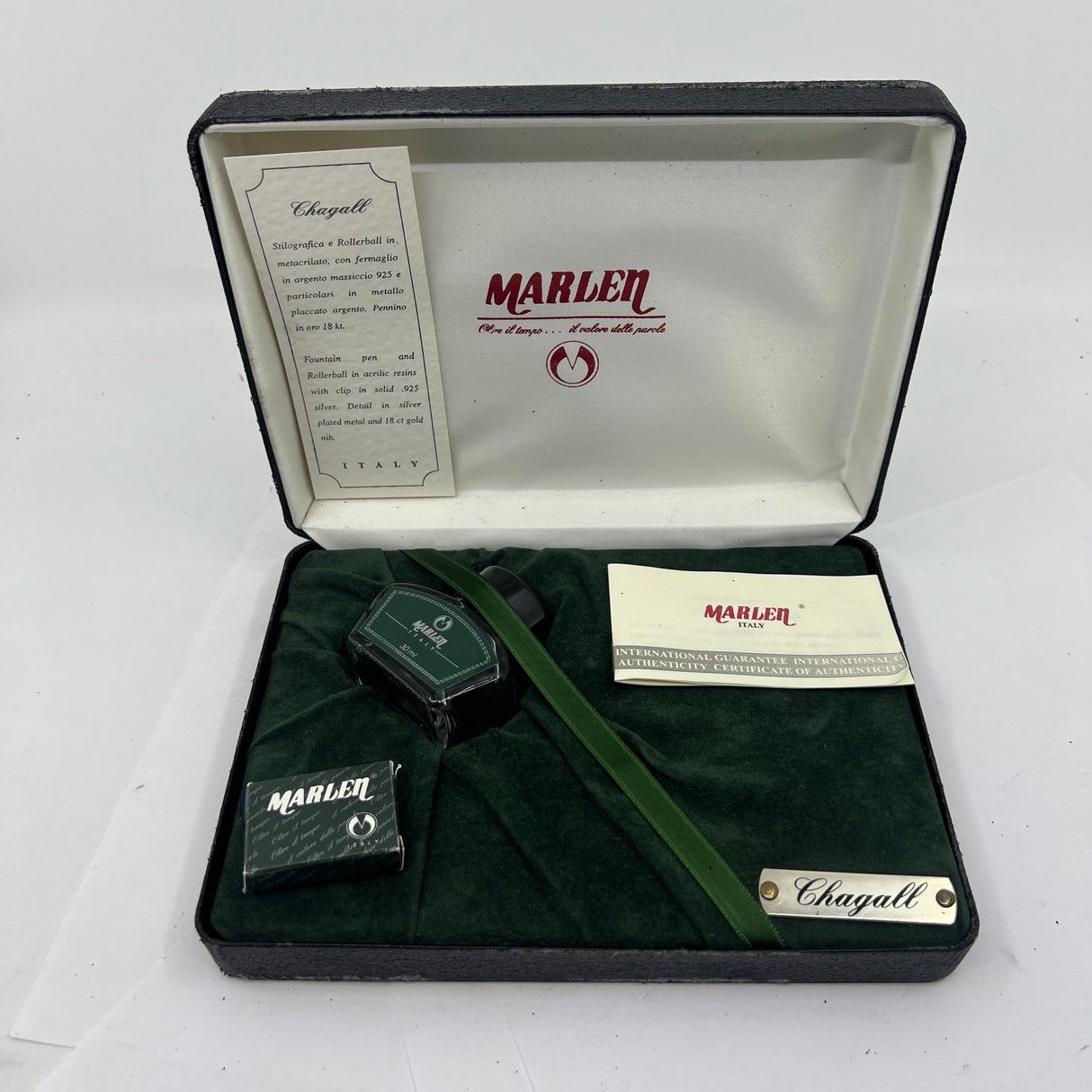 Marlen Chagall Marbled Blue Fountain Pen - Broad 18kt Gold  Nib