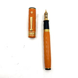 Wahl-Eversharp Decoband  Gatsby Orange Chased Ebonite Fountain Pen