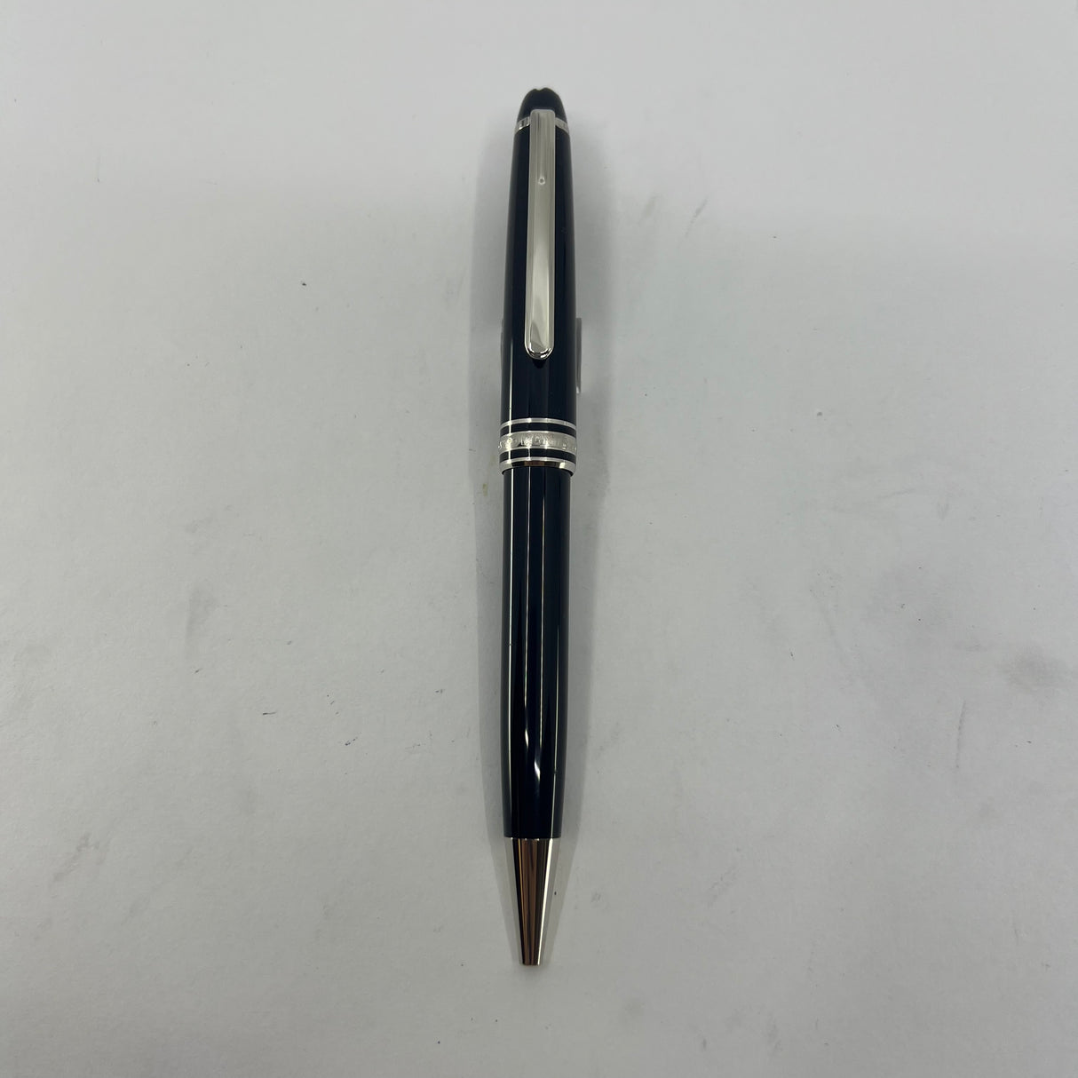 Montblanc Meisterstuck Classique #P164 Black Resin Ballpoint Pen - Platinum-Plated Trim