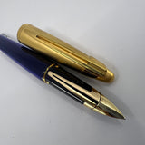 Waterman Edson Blue Translucent Fountain Pen - Medium 18kt Gold  Nib
