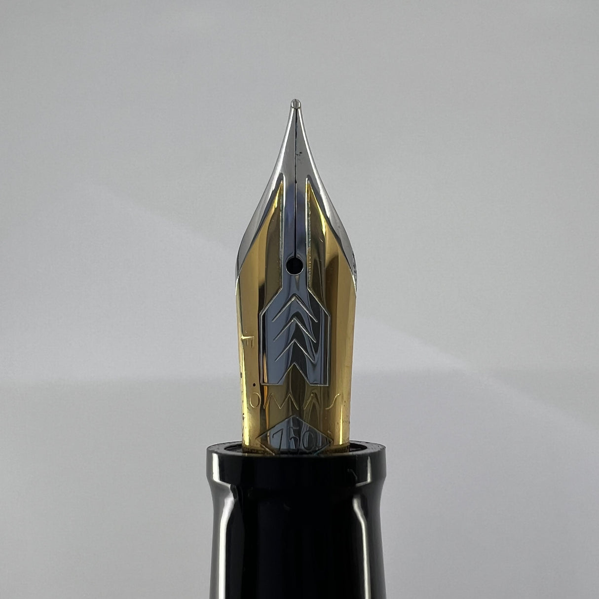 OMAS Doue Facetted Large Paragon Fountain Pen - Sterling Silver Cap - Fine 18kt Gold Nib