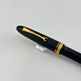 Omas Black Ogiva Fluted gold trim - Ball Pen