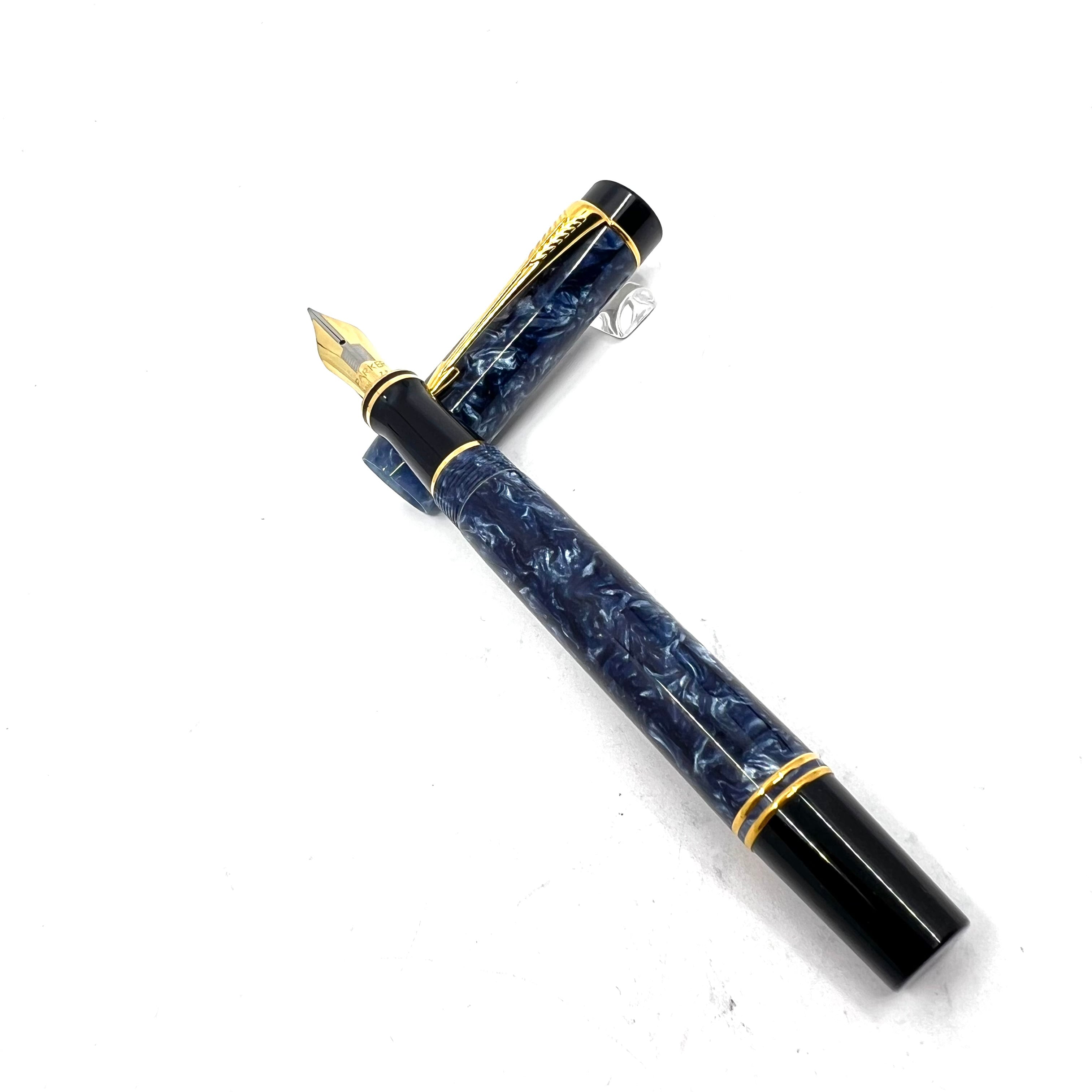 Parker Centennial (Largest Size) Duofold Blue Marble Fountain Pen