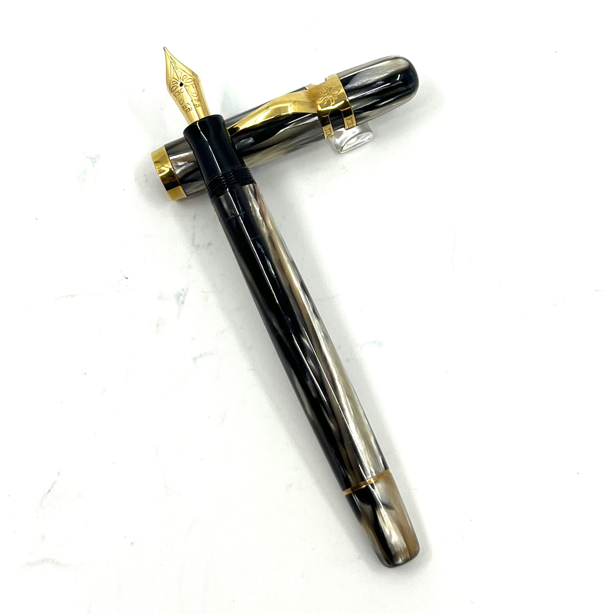 Visconti Ragtime "Blonde" Celluloid (Black & Ivory) Fountain Pen (1993)