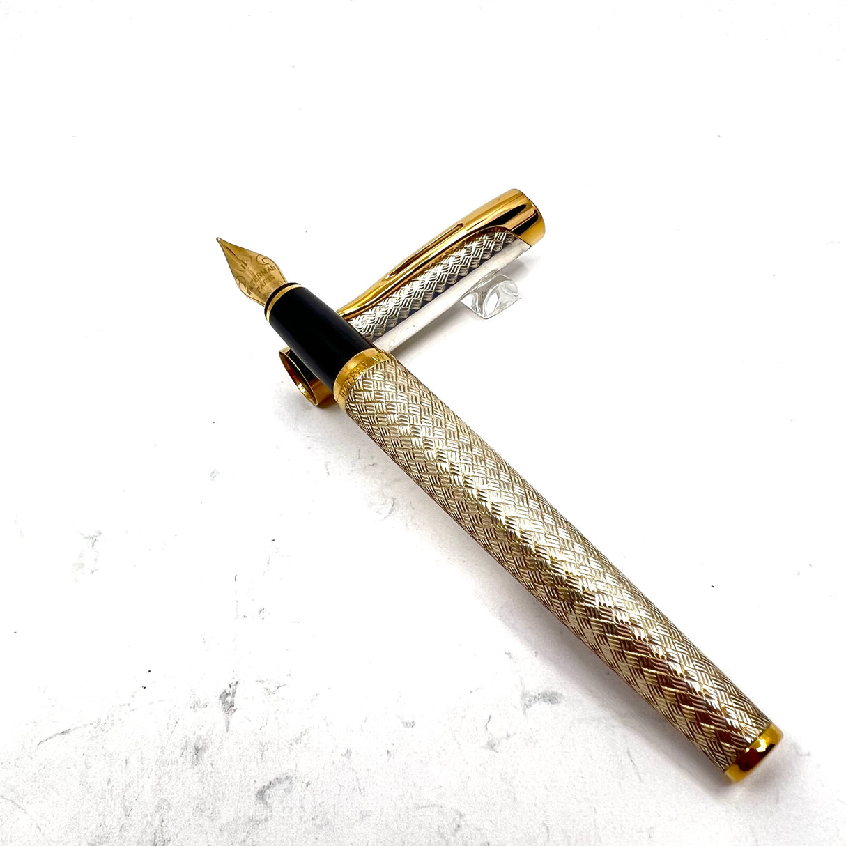 Waterman L'Etalon Sterling Silver Basket Weave Design Fountain Pen