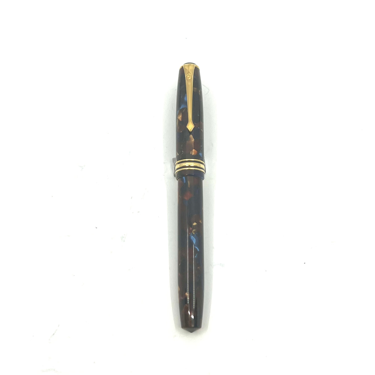 Conway Stewart "Autumn" (Marbled Amber/Black/Blue) Fountain Pen