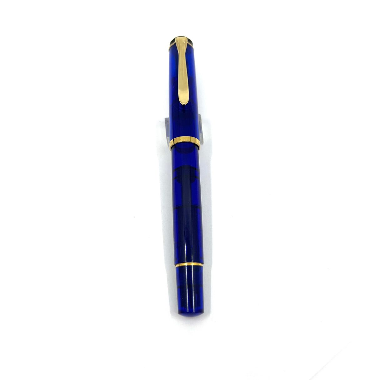 Pelikan M200 Cobalt Blue Transparent Fountain Pen - Italic Broad Gold-Plated Nib