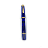 Pelikan M200 Cobalt Blue Transparent Fountain Pen - Italic Broad Gold-Plated Nib
