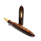 Oldwin (Paris) Torpedo Bronze Arco Spina (Fish Bone) Pattern  Celluloid LE Fountain Pen