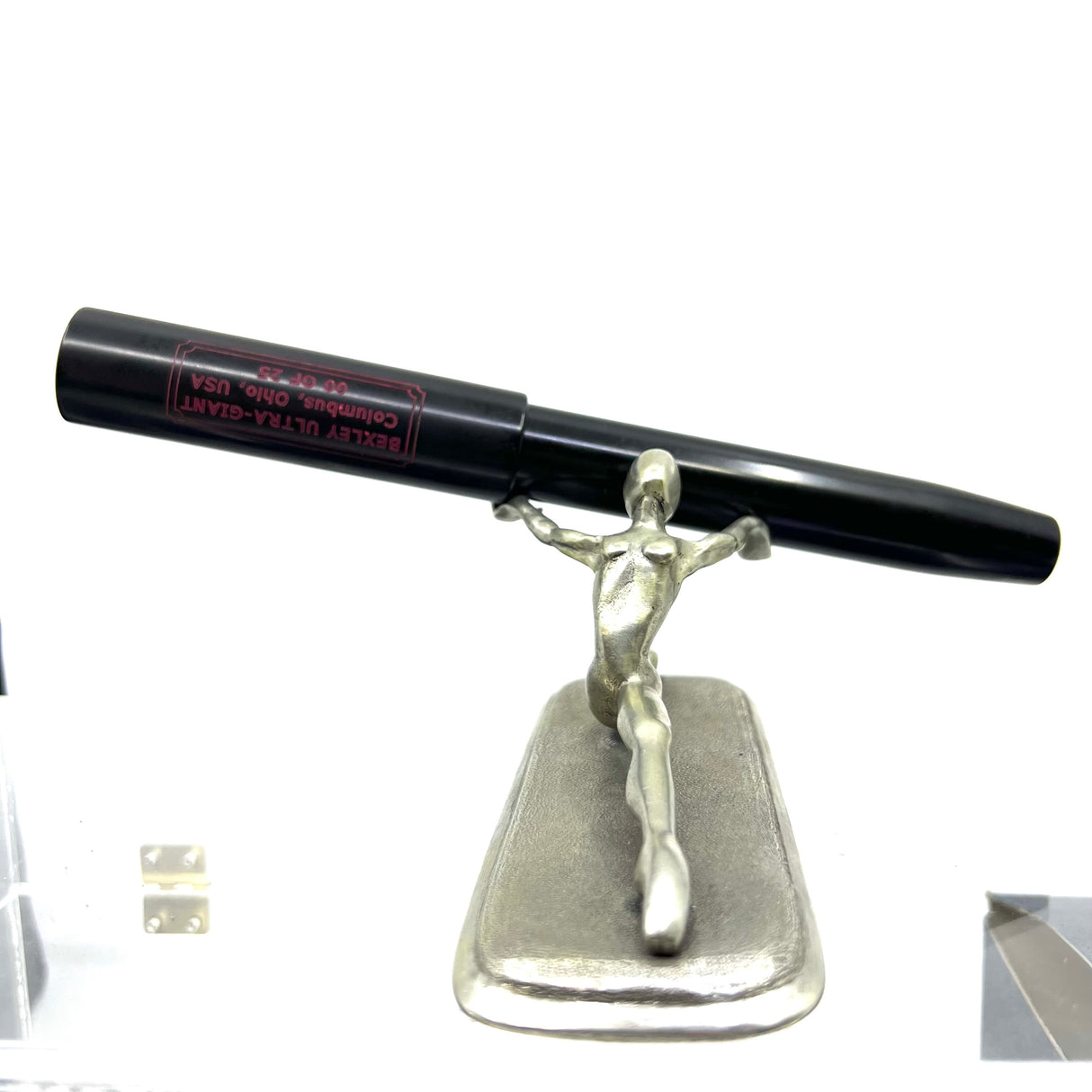 Bexley ULTRA GIANT Limited Edition Black Ebonite Fountain Pen with a Companion Orange Fountain Pen Hidden Inside - Oversized Medium 14kt  Gold Nib - Number 00 of 25 that were sold to the Public