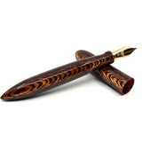 Oldwin (Paris) Torpedo Bronze Arco Spina (Fish Bone) Pattern  Celluloid LE Fountain Pen