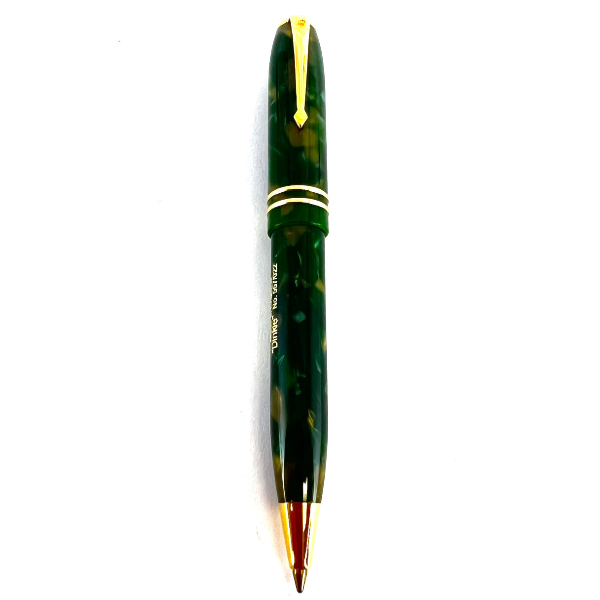 Conway Stewart Dinkie Marbled Green/Gold Ballpoint Pen