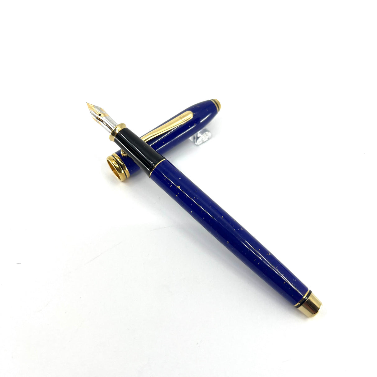 Cross Townsend Blue Lapis Lazuli/ 22K Gold Dust  Fountain Pen - Circa 1998 - Fine 18kt Gold Nib