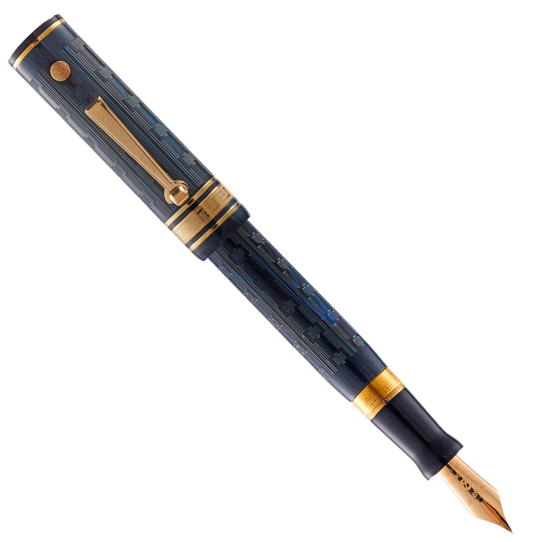 Wahl-Eversharp Decoband Ebonite Blue Ripple Chased