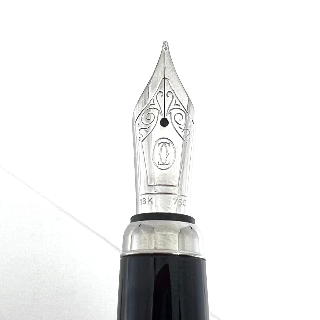 Cartier Dandy Platinum Plated & Black Lacquered Striped Limited Edition Fountain Pen