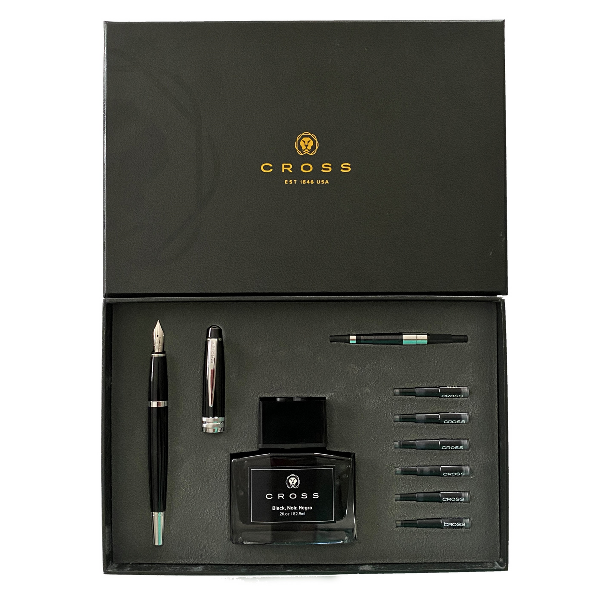 Cross Bailey Fountain Pen Gift Set with Bottled Ink