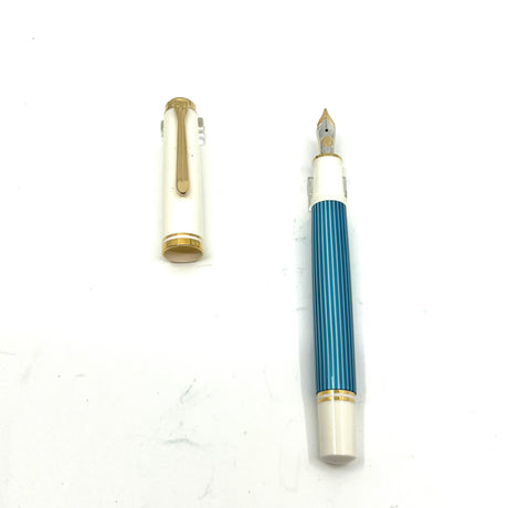 Pelikan M600 Turquoise-White Striped Fountain Pen