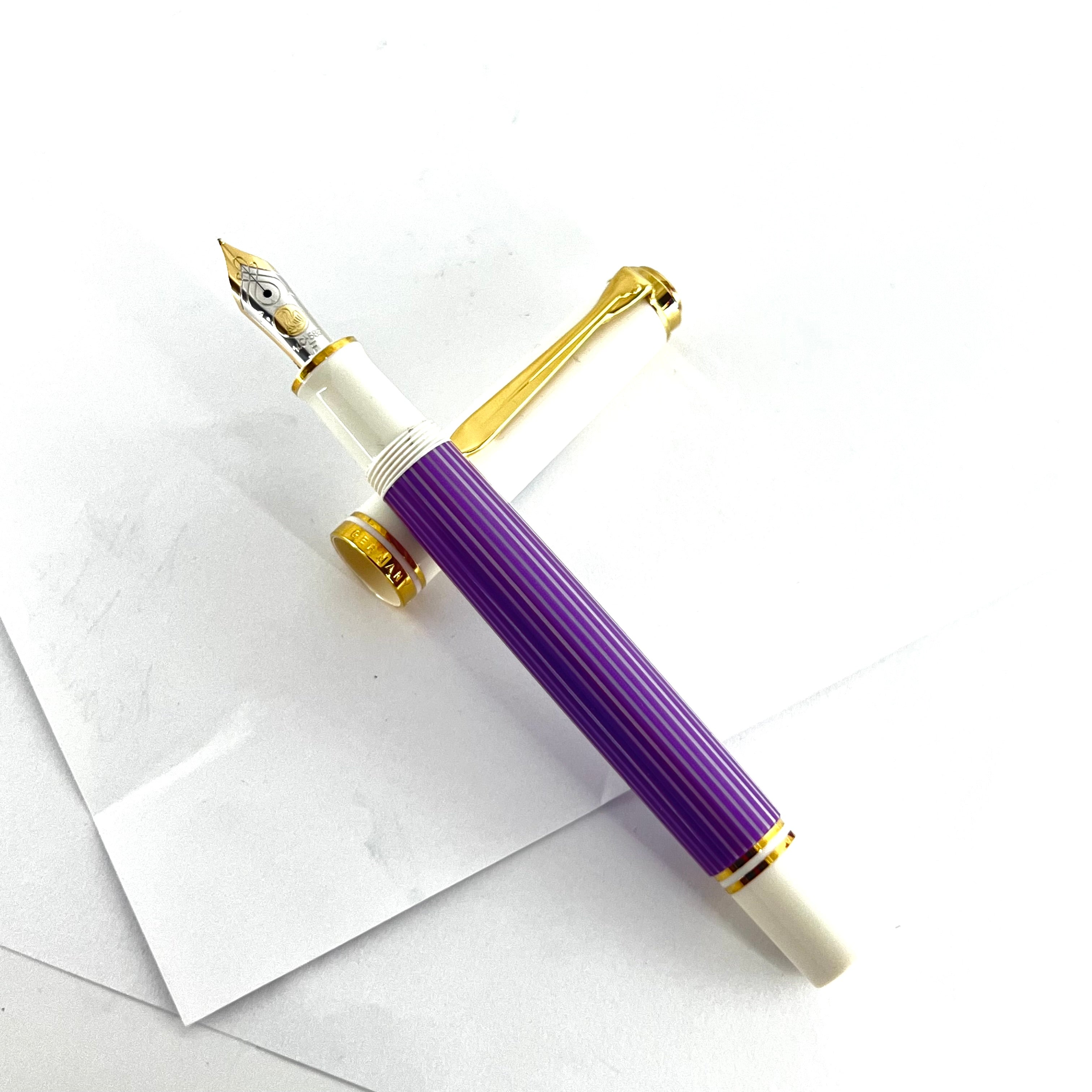 Pelikan万年筆M600 Violet-White 14c F Pelikan M600 Violet-White Striped Fountain Pen – Fountain