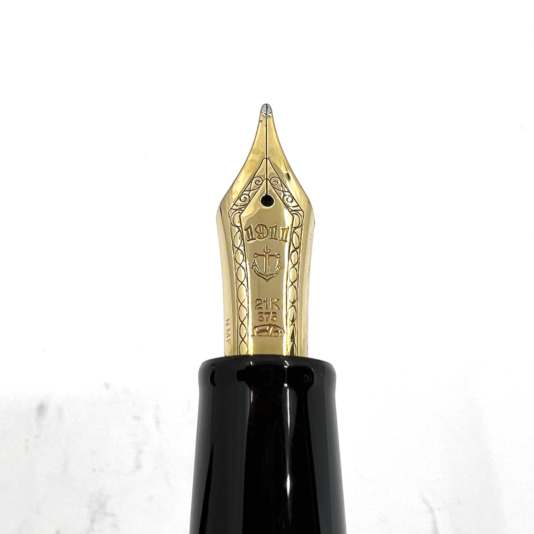 Sailor 1911L Black Ribbed Fountain Pen - Nagahara Jr. Naginata