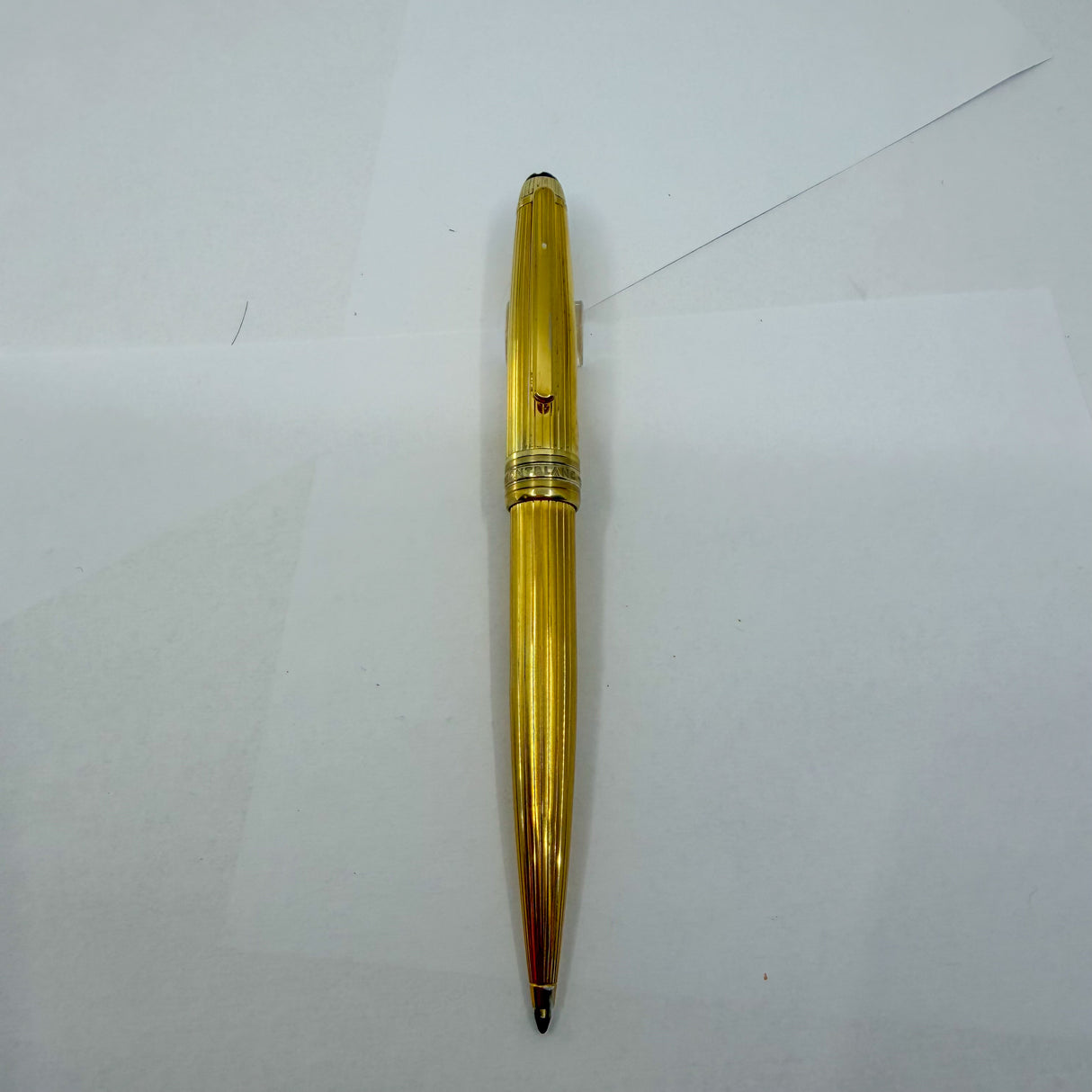 Montblanc Solitaire Pinstriped Gold Vermeil #164 Ballpoint Pen