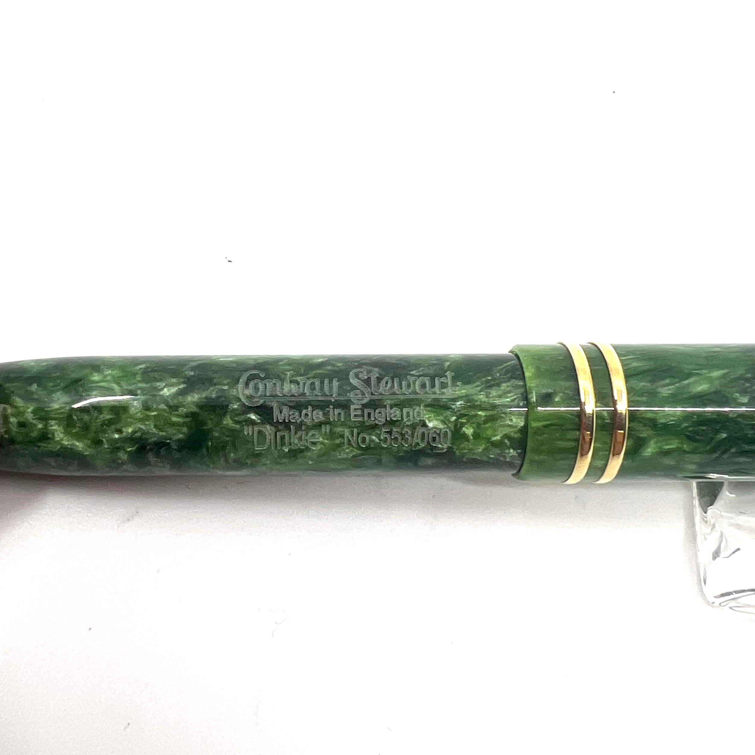 Conway Stewart Dinkie Marbled Green/Gold Ballpoint Pen – Fountain