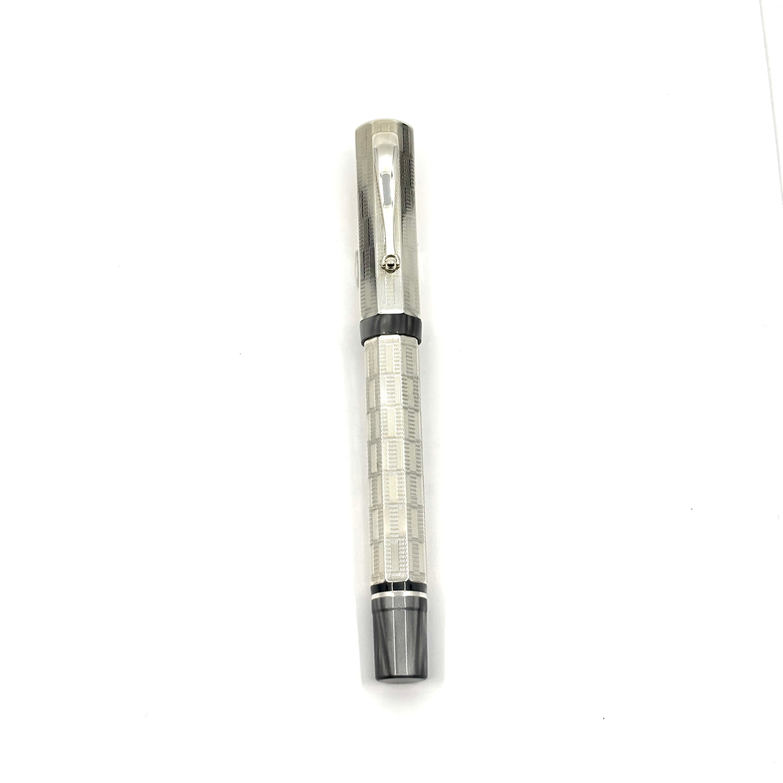 Montegrappa Privilege Deco Large Sterling Silver 8-Sided Fountain