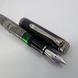Pelikan M910 Toledo Sterling Silver Fountain Pen - Medium 18kt Gold  Nib