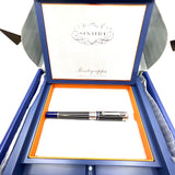 Montegrappa Frank Sinatra Limited Edition Pinstripe Blue Fountain Pen  - Circa 2011 - Medium 18kt Gold Nib
