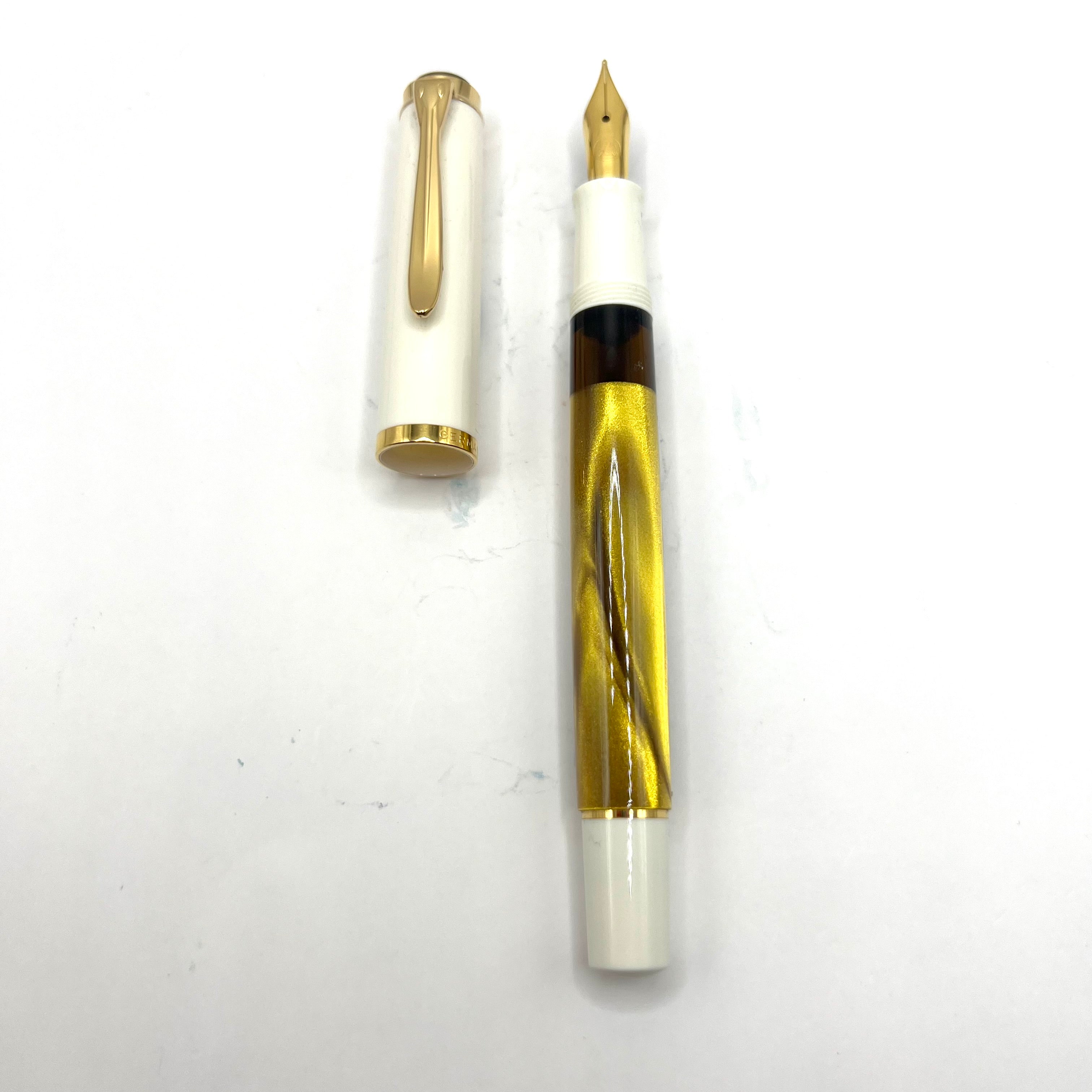 Pelikan M200 White-Gold Marbled Fountain Pen – Fountain Pen Hospital